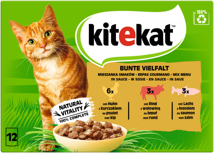 Kitekat Katzen-Nassfutter Bunte Vielfalt in Sauce